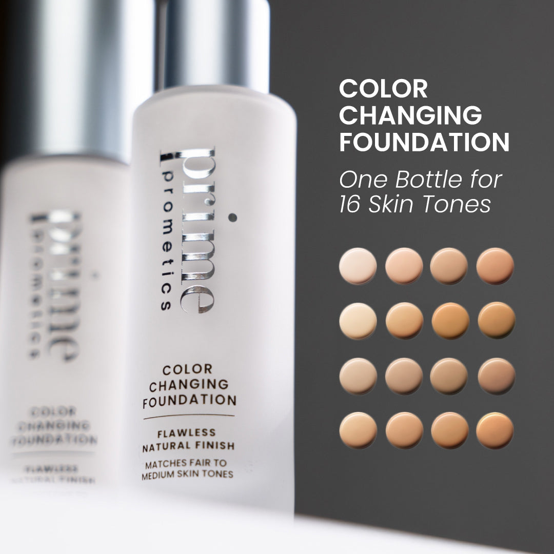 Color Changing Foundation for Mature Women – Instantly Adapts to Your Skin Tone – Buildable Light-to-Medium Coverage – 12-Hour Wear – Natural Dewy Finish – Hypoallergenic